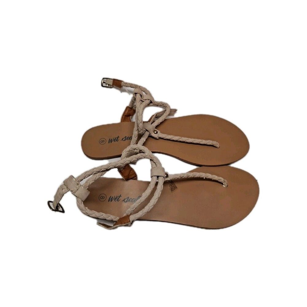 Wet Seal Sandals Braided Natural  Open-toe Summer Beach Summer Costal